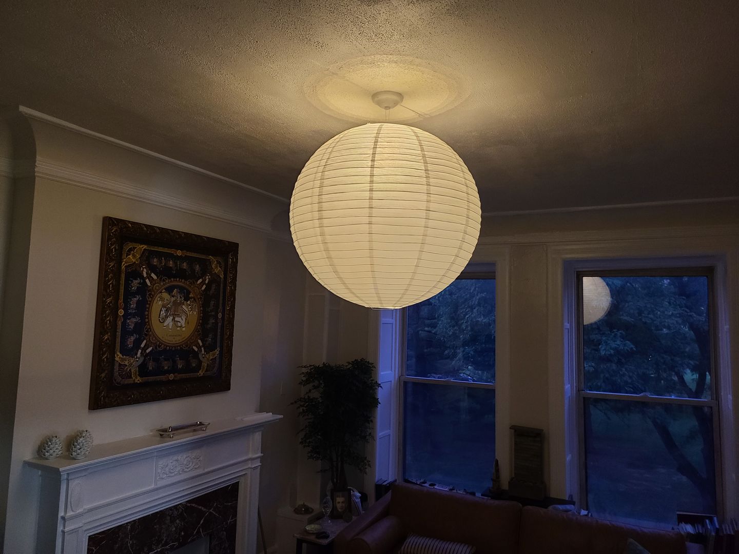 Customer photo review of 30" White Jumbo Parallel Ribbing Round Paper Lantern
