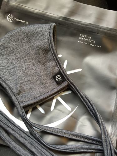 Customer photo review of Face Mask Stripe (Black Opac)