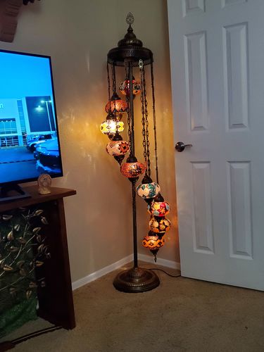 Customer photo review of *HANDMADE* MOSAIC GLOBE LAMP (FAST & FREE 5 DAY EXPEDITED SHIPPING)