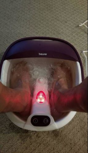 Customer photo review of Portable Bubble Heating Foot Spa Bath Massager