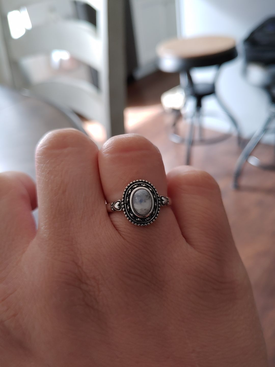 Customer photo review of Smoky Moonstone Statement Ring