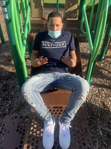 Customer photo review of Premium Side Stripe Zip Pocket Track Pants (Black - White)