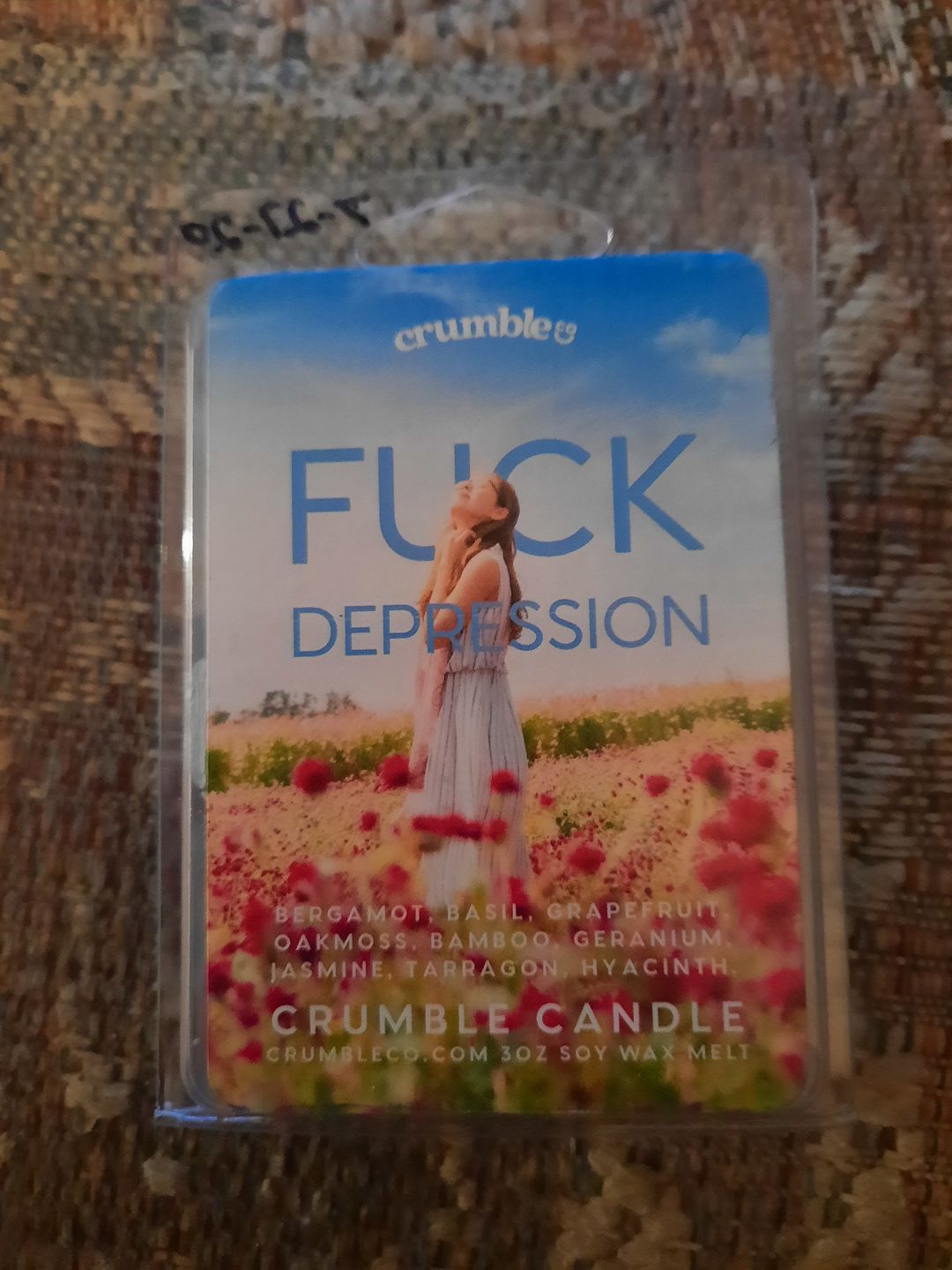 Customer photo review of Fuck Depression Wax Melts