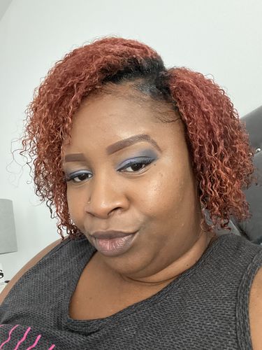 Customer photo review of Curly Hair Wash and Go System with Organic Jojoba Oil for Moisturizing Hair with Lavender Fragrance (Step 1 - 4)