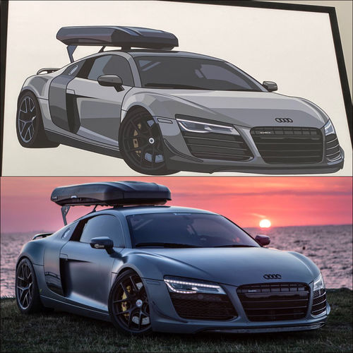 Customer photo review of Custom Car Portrait