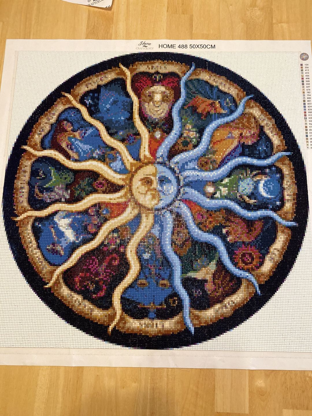 Customer photo review of Sun and Moon - Diamond Painting Kit