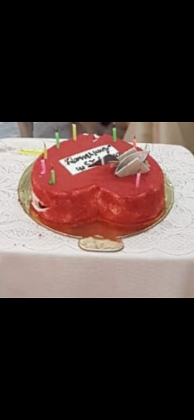 Customer photo review of Heart Shaped Red Velvet Cake
