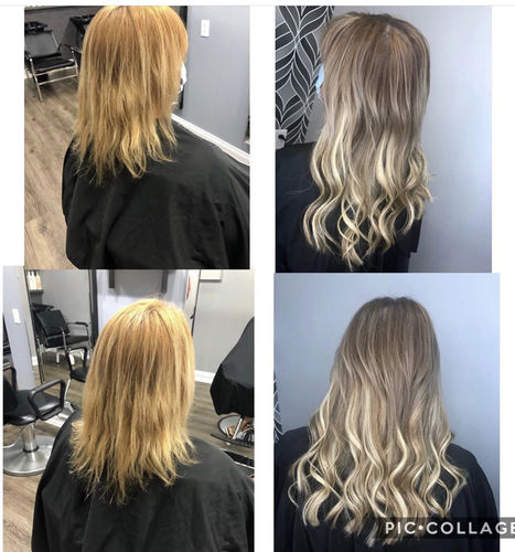 Customer photo review of Full Shine Tape in Hair Extensions 100% Virgin Human Hair Balayage (#3/8/22)