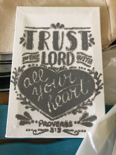 Customer photo review of Mesh Stencil - 2 pack - Pray More, Stress Less - 4.25x11