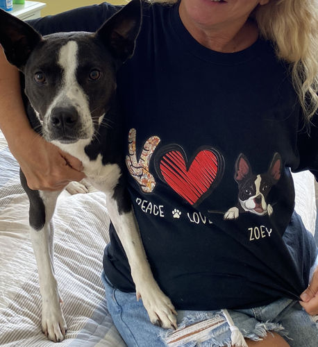 Customer photo review of Peace Love Dog - Personalized Custom Unisex T-shirt