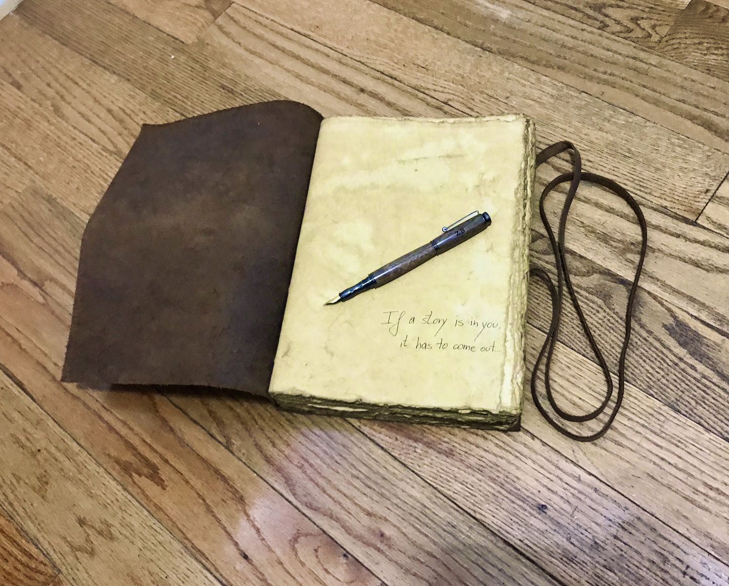 Customer photo review of Vintage Leather Journal – Deckle Edge Paper