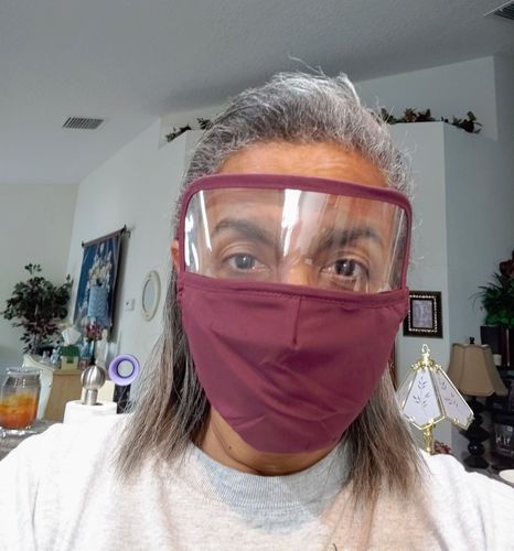 Customer photo review of Outdoor Face Protective Face Mask With Eyes Shield