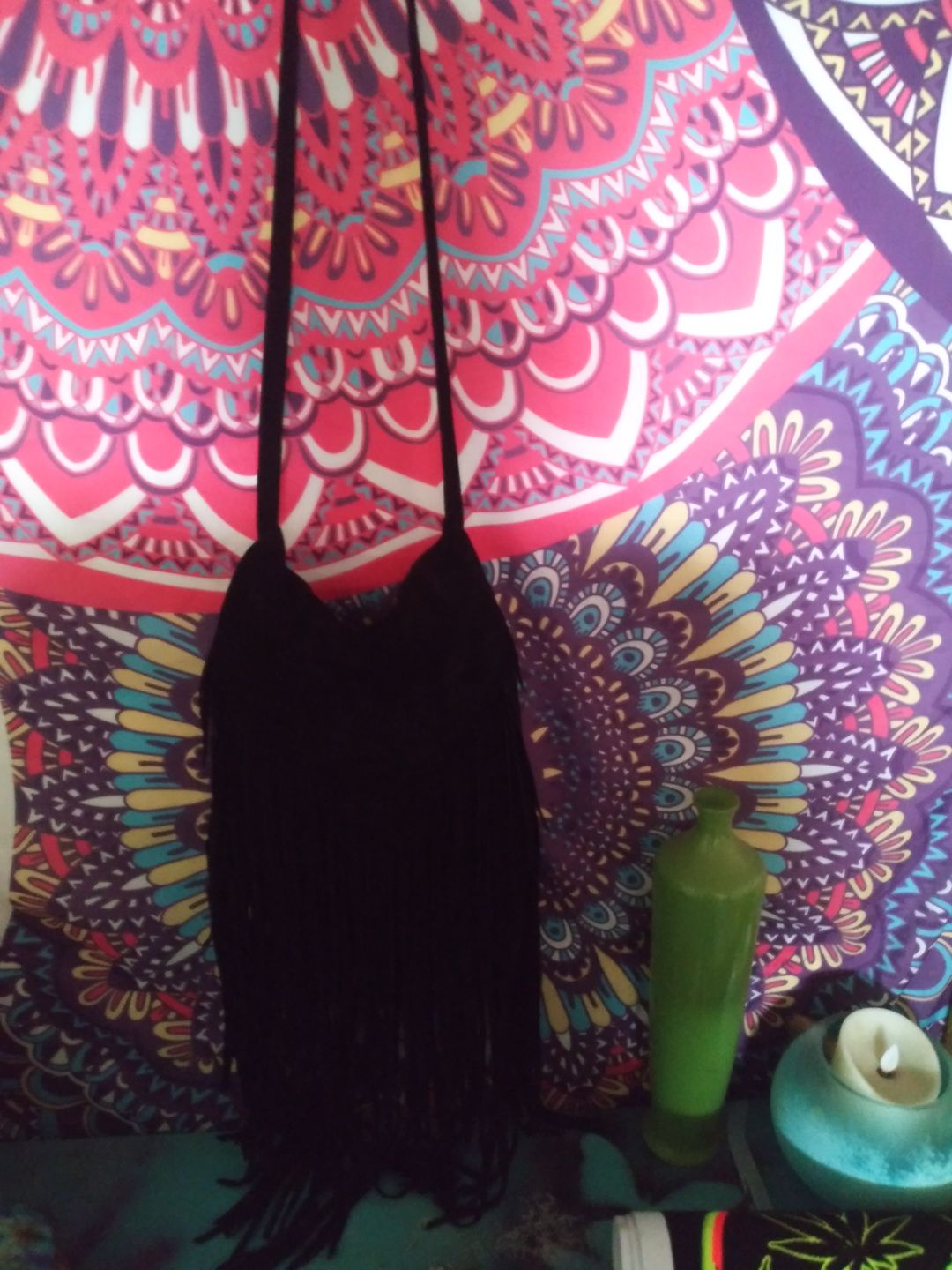 Customer photo review of Fringe Leather Shoulder Bag