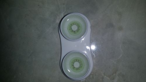 Customer photo review of Everyday deep green contact lenses (12 months) invisible eyes