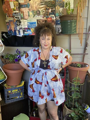 Customer photo review of Indo Dashiki Dress ( White )