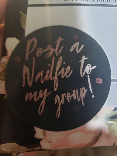 Customer photo review of Rose Gold Post a Nailfie to my Group Stickers