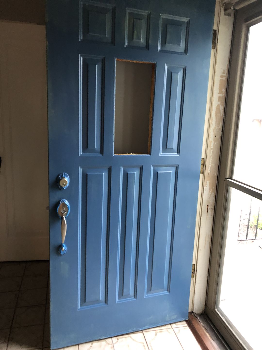 Customer photo review of Clear 1 Lite Glass and Frame Kit (9 Panel Lite 7.5" x 18.5" Glass Size)