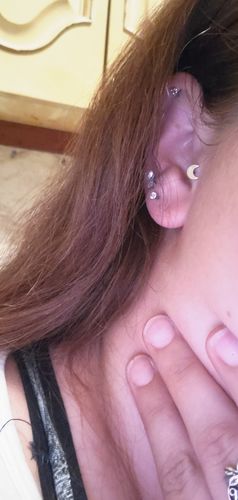 Customer photo review of Crescent Moon Cartilage Ring