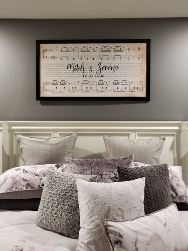 Customer photo review of Custom Name and Sheet Music Canvas - Ready to Hang