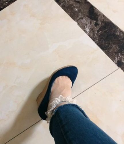 Customer photo review of Small Size Suede Wedge Heels AP25