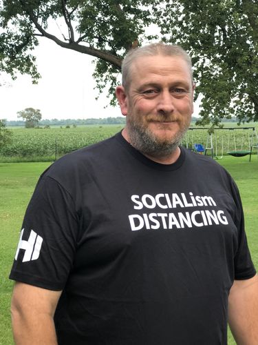 Customer photo review of Socialism Distancing Mens Apparel