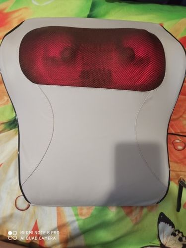 Customer photo review of 3-in-1 Neck Shoulder Back Shiatsu Massage Pillow/Chair With Heat