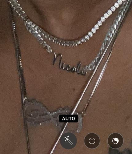 Customer photo review of Script Name Necklace with Cuban Chain