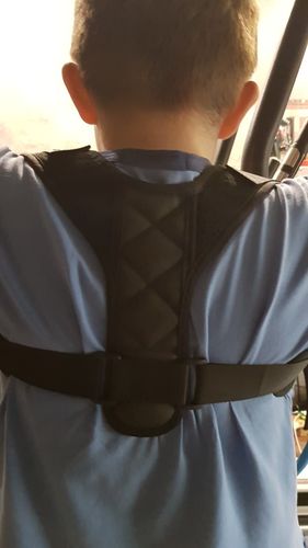 Customer photo review of Adjustable Back Posture Brace Clavicle Support Posture Corrector and Pain Relief