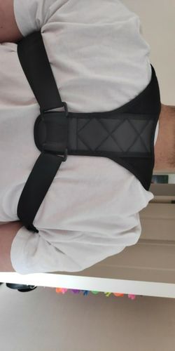 Customer photo review of Adjustable Back Posture Brace Clavicle Support Posture Corrector and Pain Relief