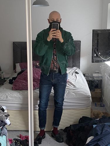 Customer photo review of Mens Classic Harrington Jacket - Green