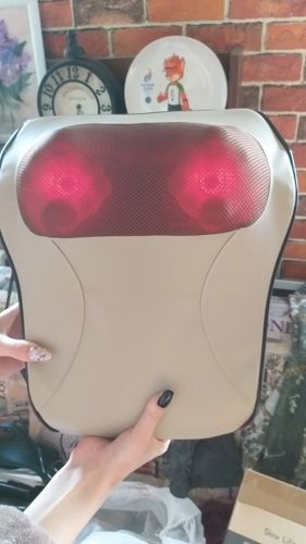 Customer photo review of 3-in-1 Neck Shoulder Back Shiatsu Massage Pillow/Chair With Heat
