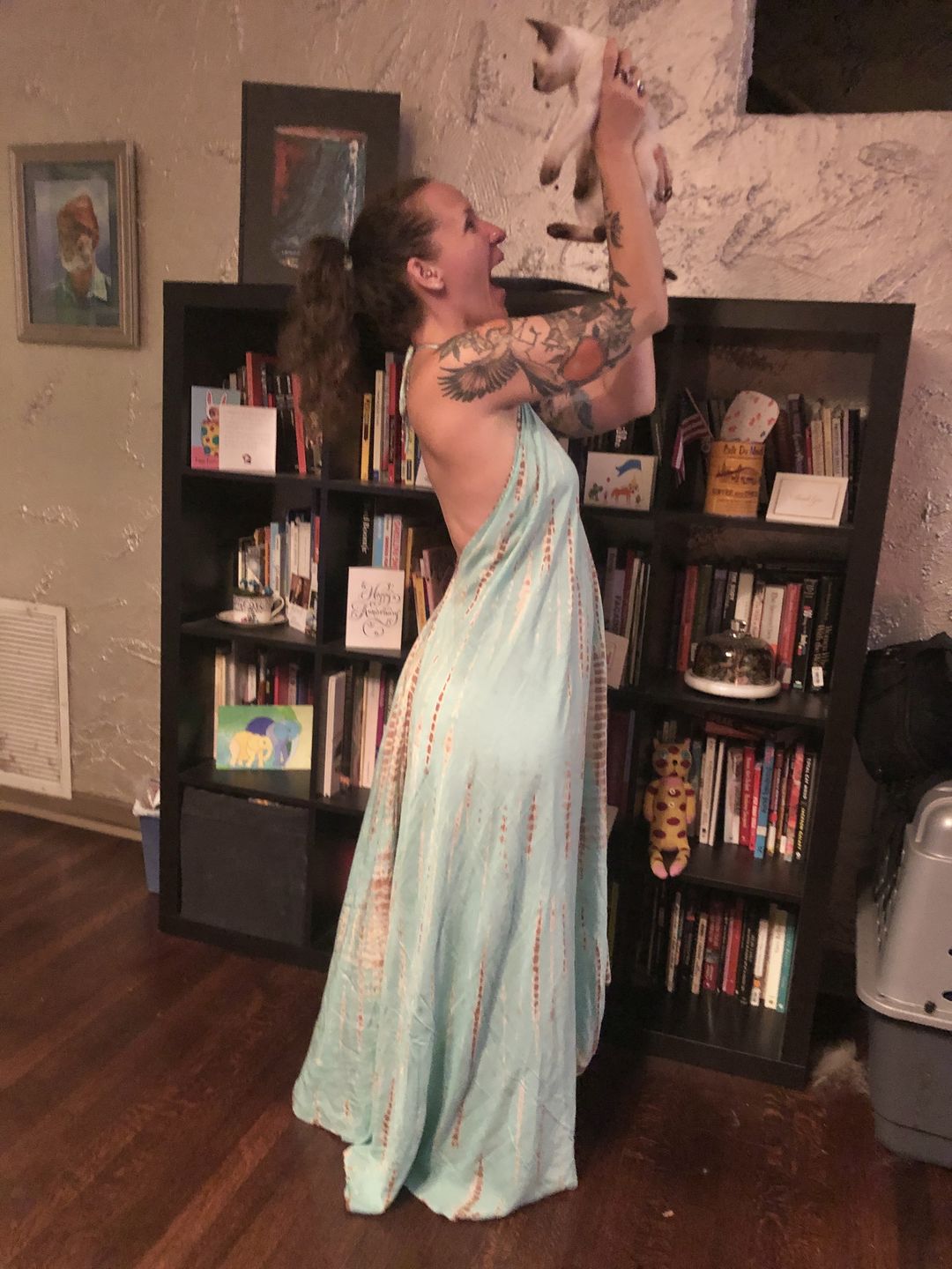 Customer photo review of Flamingo Tie Dye Dress Turquoise