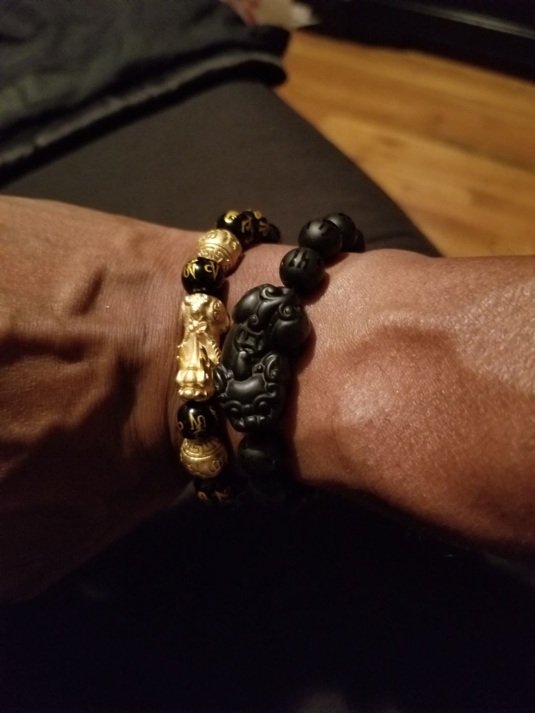 Customer photo review of 6 Words Pixiu Wealth Mantra Obsidian Bracelet