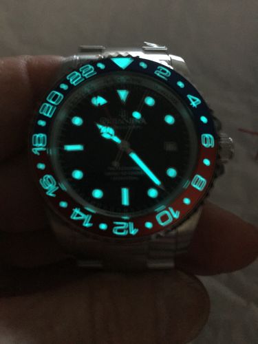 Customer photo review of Oceaneva™ Men's GMT Deep Marine Explorer 1250M Pro Diver Watch Blue and Red