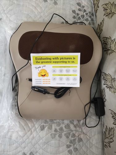 Customer photo review of 3-in-1 Neck Shoulder Back Shiatsu Massage Pillow/Chair With Heat