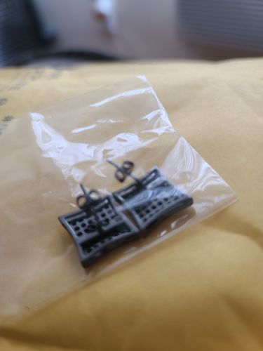 Customer photo review of All Black 72 Stone CZ Jumbo Mens Kite Earrings