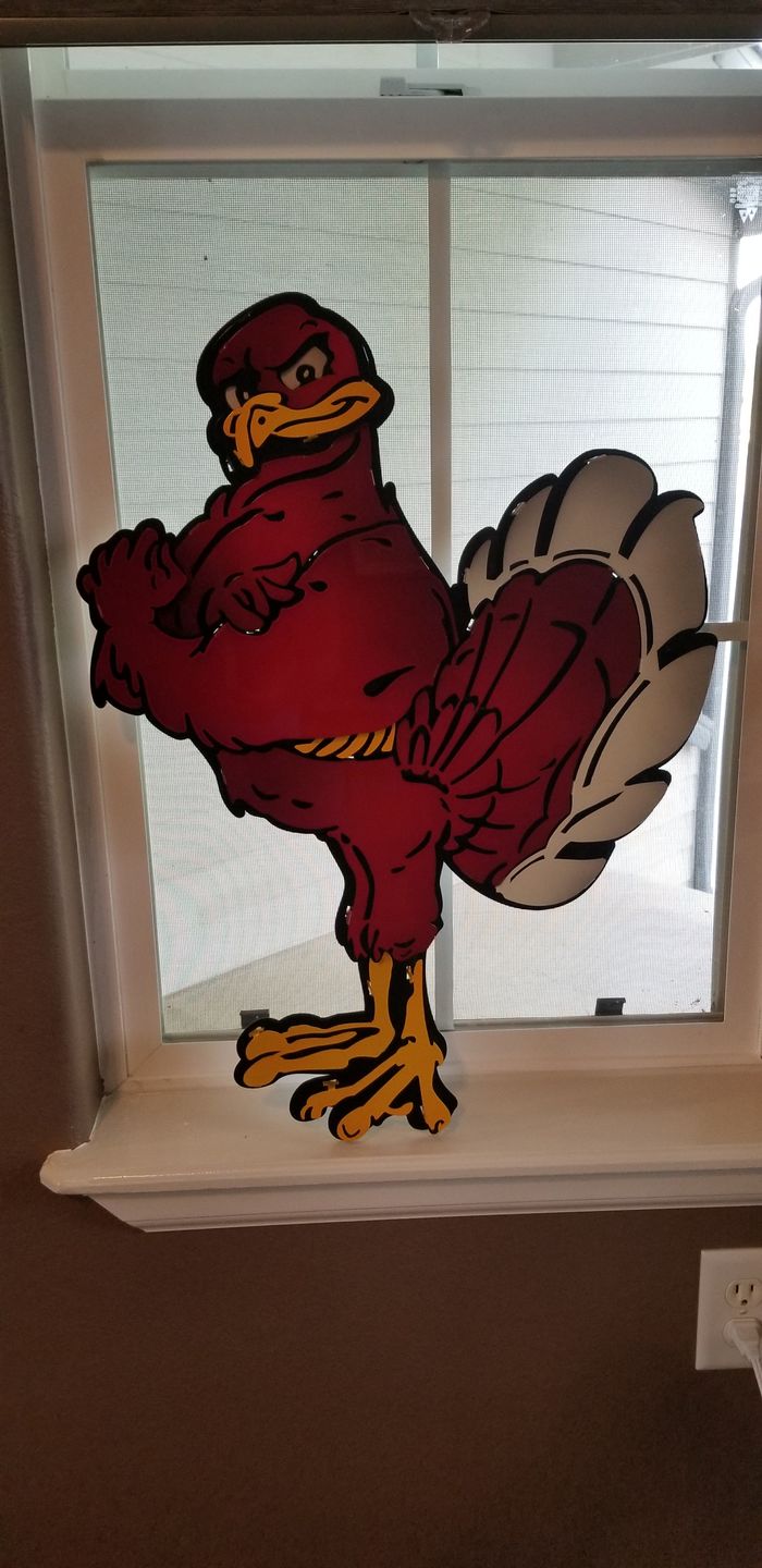 Customer photo review of Virginia Tech "Hokie" 3D Vintage Metal Art 26" x 19"