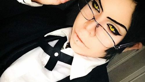 Customer photo review of Icoloured® Yellow Mad Hatter Colored Contact Lenses