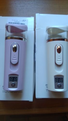 Customer photo review of 3-In-1 USB Portable Nano Facial Steamer Moisturizing Mist Sprayer with Power Bank
