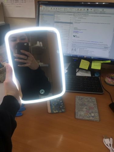 Customer photo review of Jordan Judy LED Makeup Mirror with Touch Control Adjustable Brightness - USB/Battery