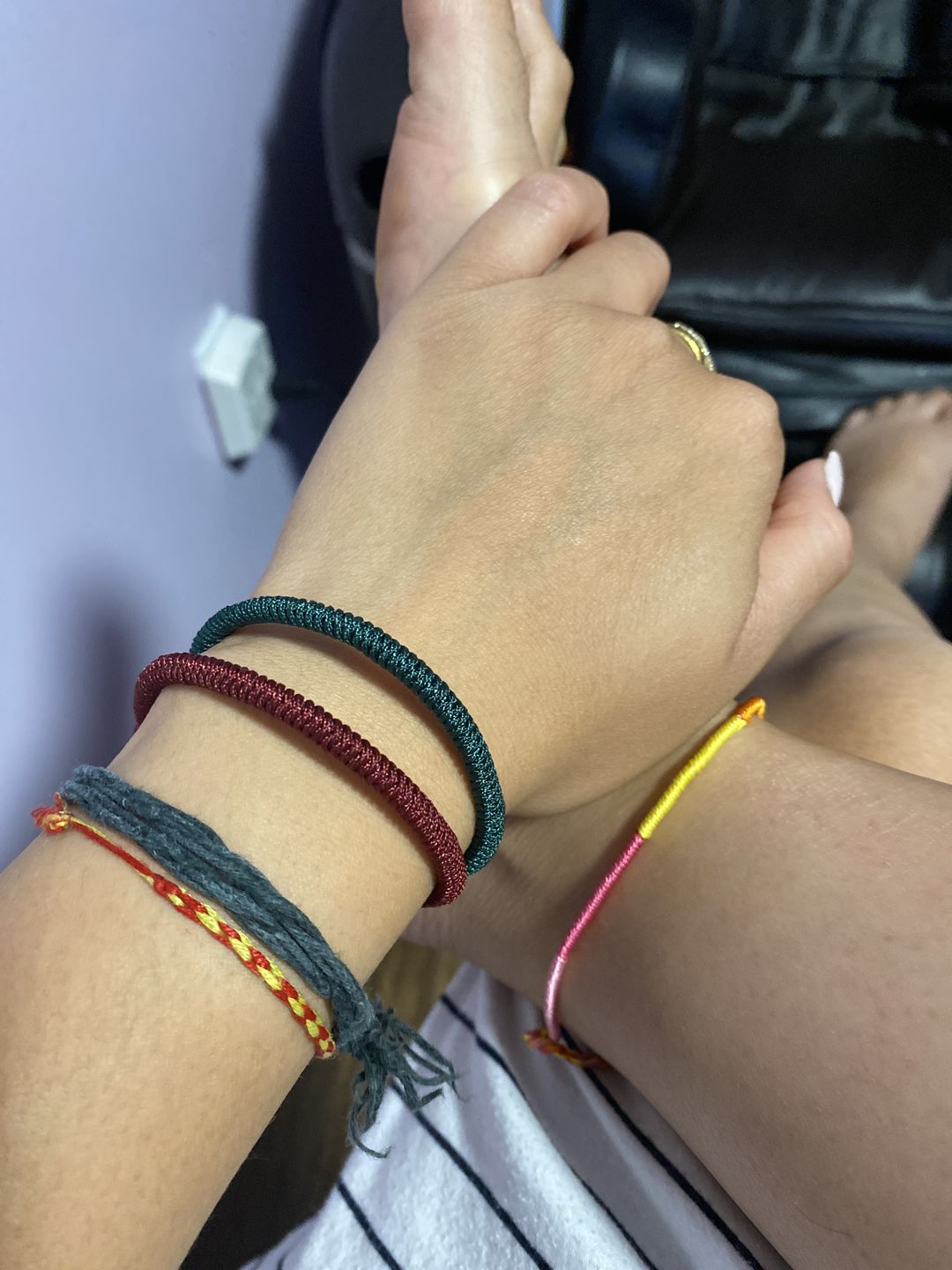 Customer photo review of Tibetan Buddhist Handmade Lucky Knots Bracelet
