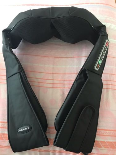 Customer photo review of Vibration Neck & Shoulder Massager With Heat and Velcro Design - Home Office Car Use