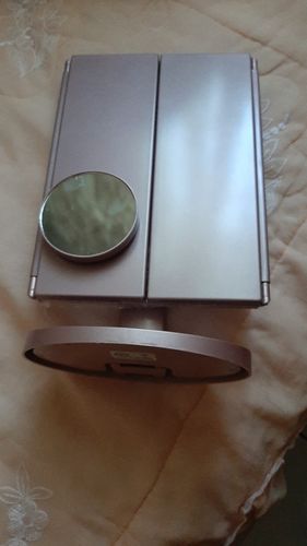 Customer photo review of Tri-fold LED Makeup Vanity Mirror with Touch Screen and 10x Magnification