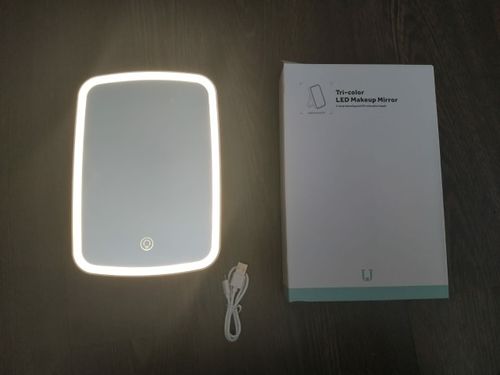 Customer photo review of Jordan Judy LED Makeup Mirror with Touch Control Adjustable Brightness - USB/Battery