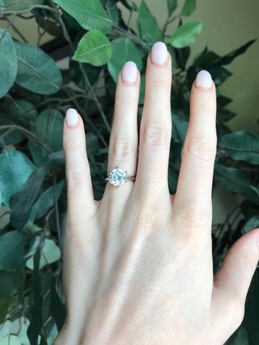 Customer photo review of Sona Diamond Classic Six Prong Sterling Silver Ring