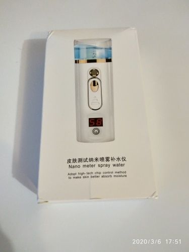 Customer photo review of 3-In-1 USB Portable Nano Facial Steamer Moisturizing Mist Sprayer with Power Bank