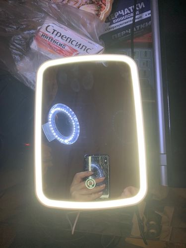 Customer photo review of Jordan Judy LED Makeup Mirror with Touch Control Adjustable Brightness - USB/Battery