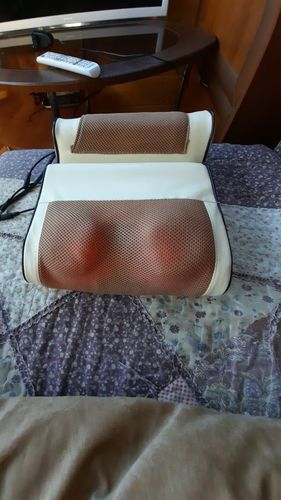 Customer photo review of 2-in-1 Multifunctional Shiatsu Cervical Neck Shoulder Back Massage Pillow With Removable Pillow