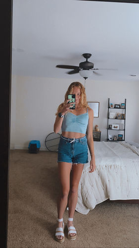 Customer photo review of Aqua Shimmer Cami Tank Top
