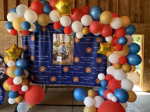 Customer photo review of Custom Fabric Backdrop for Birthday&Baby Shower&Wedding&Any Other Party